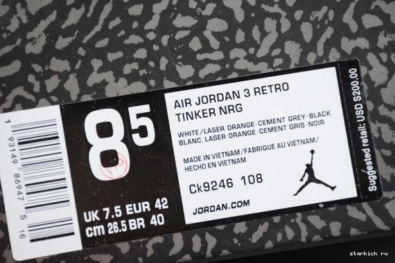 Laser Air (W) Orange Retro Jordan 3 CK9246-108 CK9246-108 0820